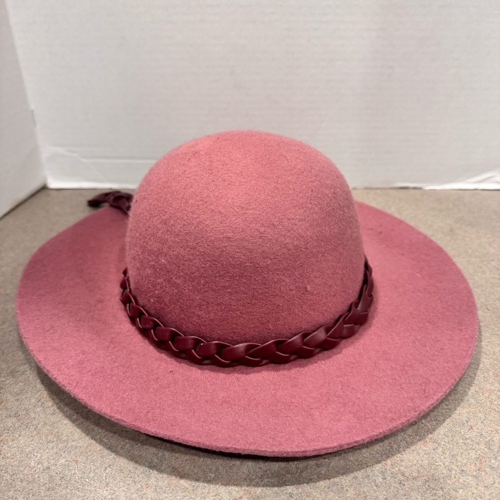 American Girl Tenney Girl’s Pink Felt Wool Floppy Hat With Braided Detail XS/S